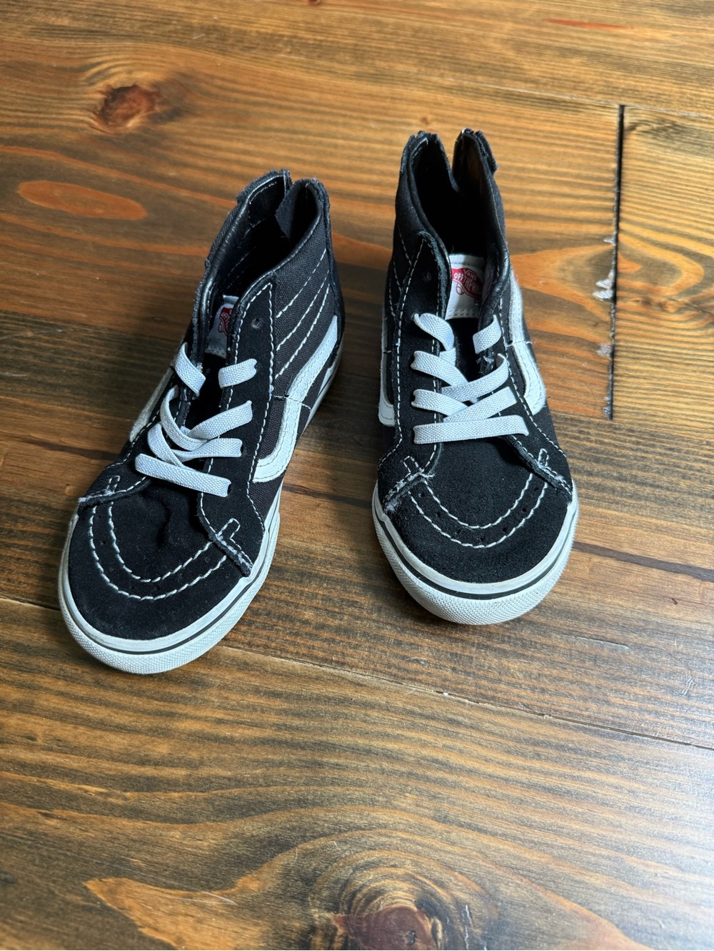 Vans Kids Black & White High-Top Skate Sneakers